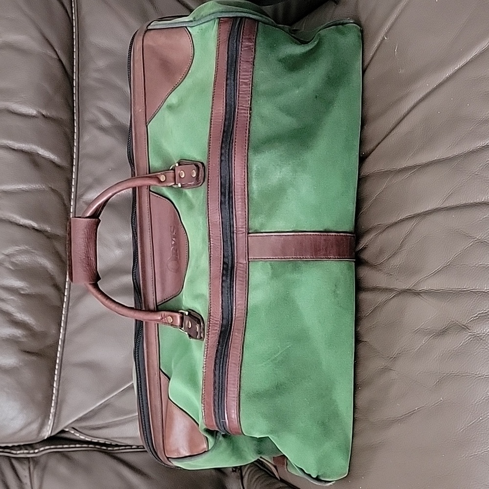 Orvis Vintage Duffle Bag Canvas and Leather Made In USA